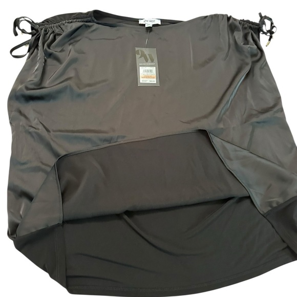 Nine West Ruched Shoulder Tie Elegant Black Women's Top Size 2X NWT - Picture 8 of 17